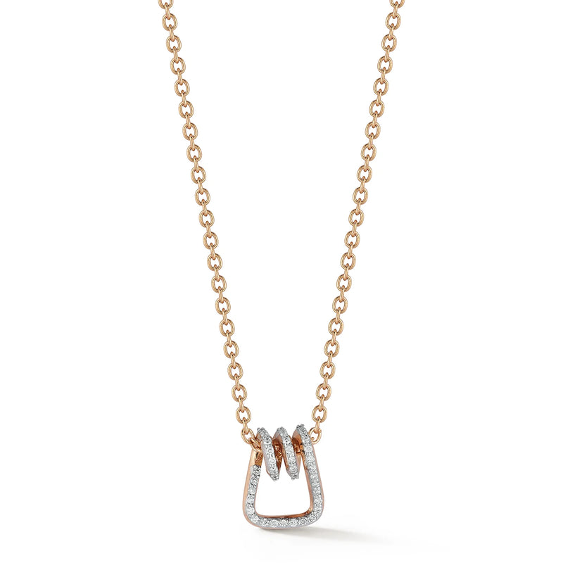Huxley Rose Gold and Diamond Coil Link Pendant