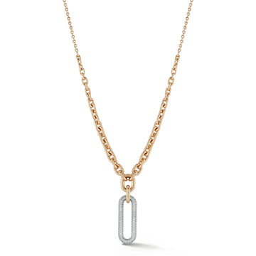 Morrell Graduated Link Necklace with Elongated Diamond Link