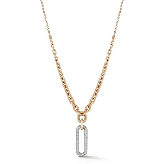 Morrell Graduated Link Necklace with Elongated Diamond Link