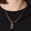 Morrell Graduated Link Necklace with Elongated Diamond Link