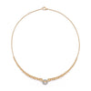 Morrell Rose Gold Graduated Link Necklace with One Diamond Link