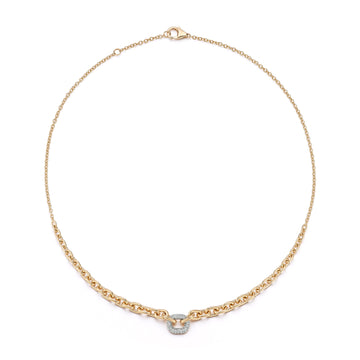 Morrell Rose Gold Graduated Link Necklace with One Diamond Link
