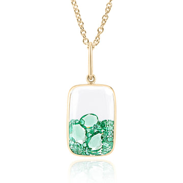 Ten Fourteen Shaker Pendant Rose-Cut Emerald