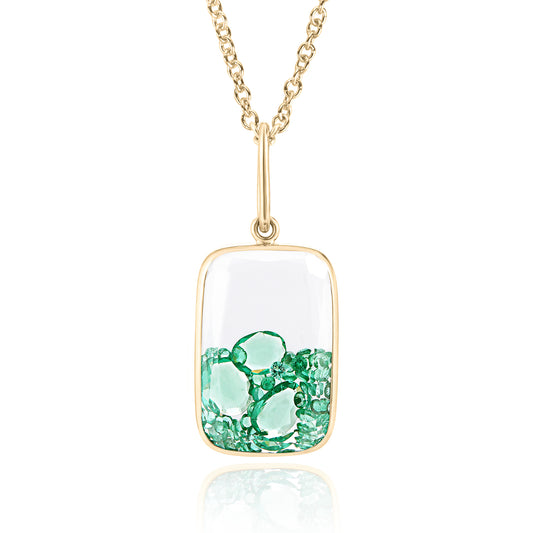 Ten Fourteen Shaker Pendant Rose-Cut Emerald