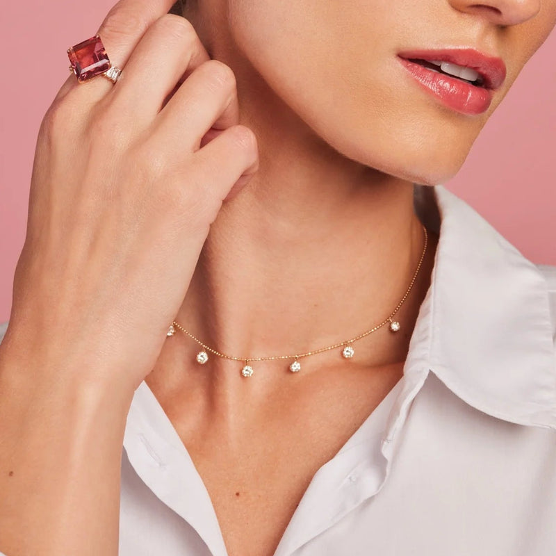 Medium Floating Diamond Necklace