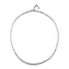 White Gold and Baguette Diamond Tennis Necklace on our Signature Chain with Origami Hang Tag