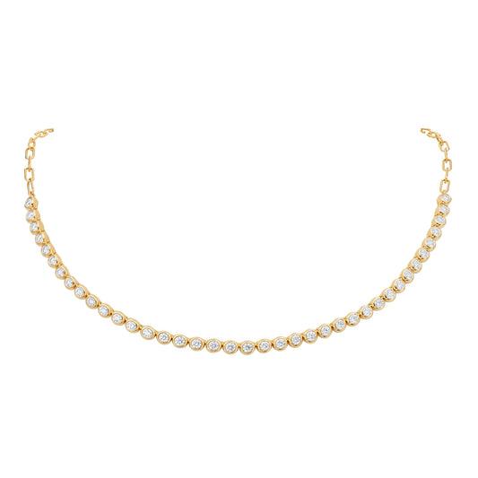 Diamond Bezel Set Moonlight Necklace