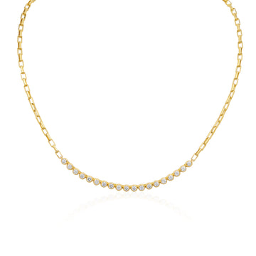 Diamond Bezel Set Moonlight Necklace