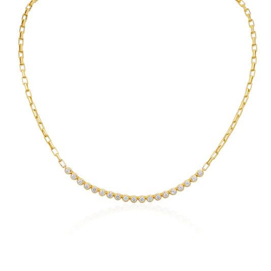 Diamond Bezel Set Moonlight Necklace
