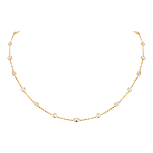 Fancy Shape Diamond By The Yard Necklace