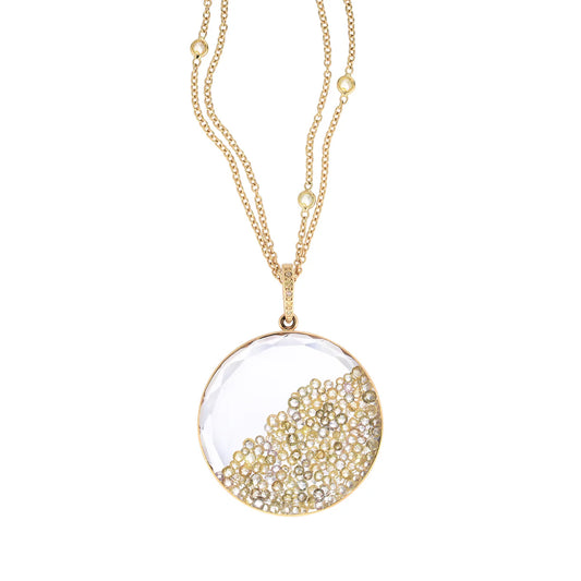 Big Boy Rose Cut Yellow Diamond Necklace