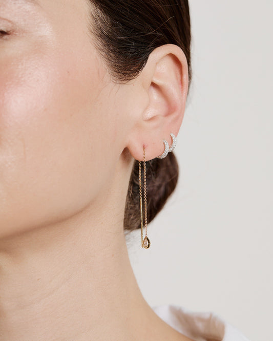 Nesting Gem Drop Earrings - Pear Diamond
