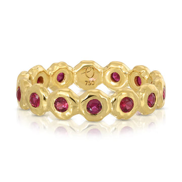 Medium Nesting Gem Eternity Ring - Ruby