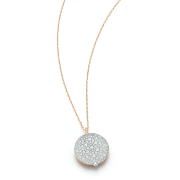 OC x WF Large Diamond and Rose Gold Pebble Locket