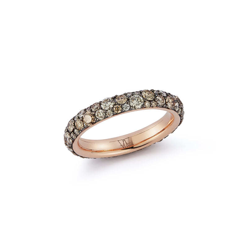 OC X WF 18K Rose Gold and Champagne Diamond Band Ring