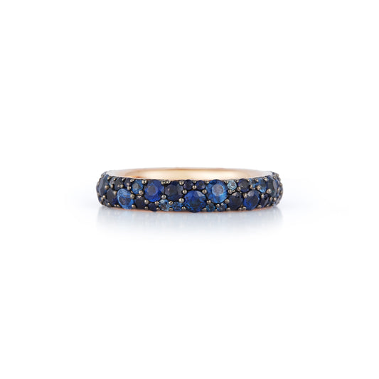 OC X WF 18K Rose Gold and Blue Sapphire Band Ring