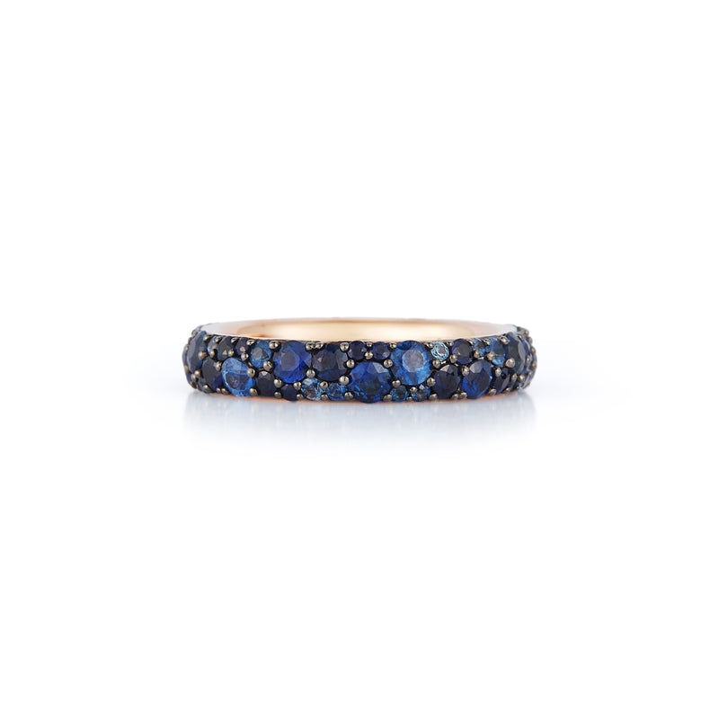 OC X WF 18K Rose Gold and Blue Sapphire Band Ring