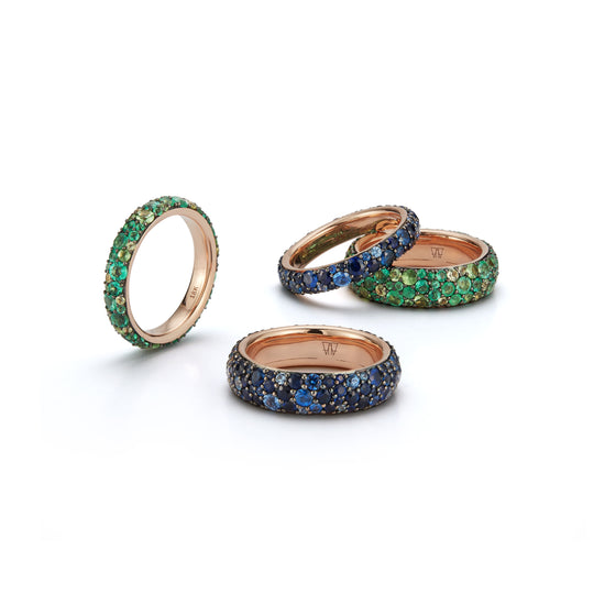 OC X WF 18K Rose Gold and Blue Sapphire Band Ring