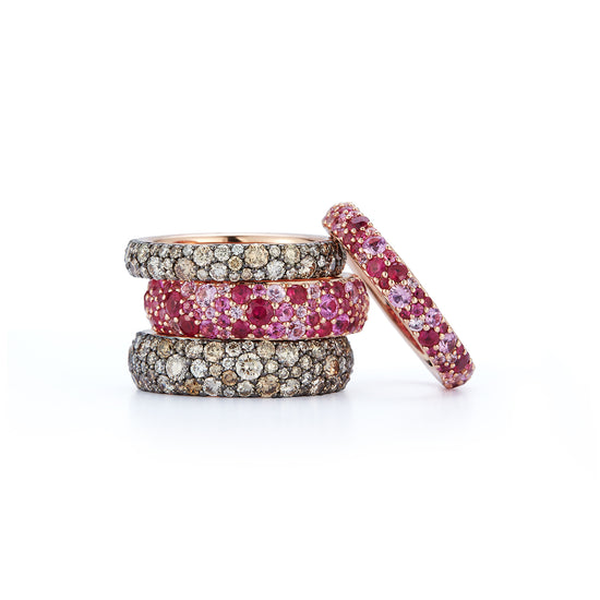 OC X WF 18K Rose Gold and Champagne Diamond Band Ring