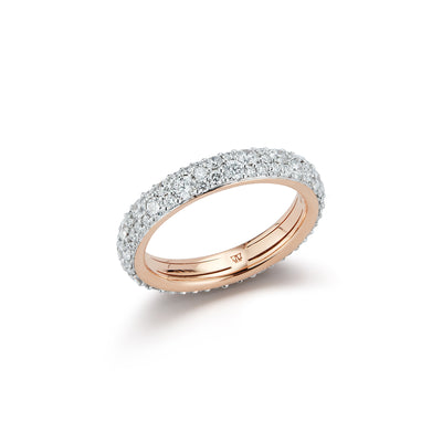 OC X WF 18K Rose Gold and White Diamond Band Ring