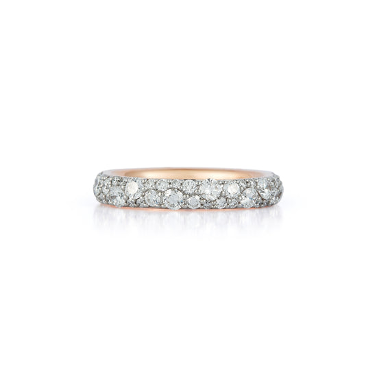 OC X WF 18K Rose Gold and White Diamond Band Ring