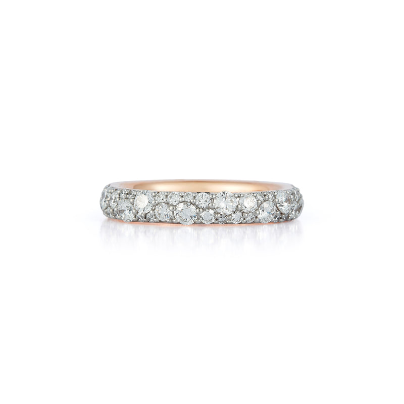 OC X WF 18K Rose Gold and White Diamond Band Ring