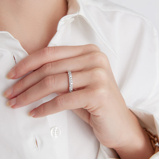 OC X WF 18K Rose Gold and White Diamond Band Ring