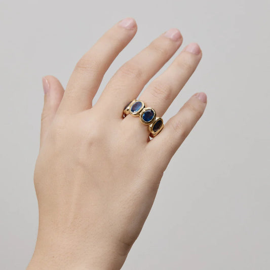 Nesting Gem Oval Sapphire Eternity Band