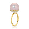 Pink Pearl and Diamond Orb Ring
