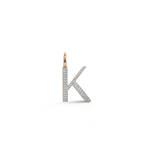Woolf Rose Gold and Diamond Initial "K"