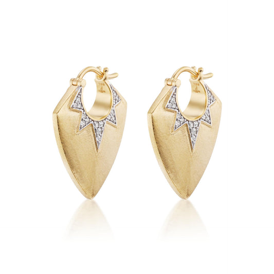 Guitar Pick Earrings in Yellow Gold