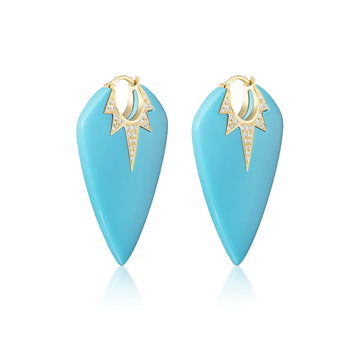 Large Guitar Pick Earrings in Turquoise