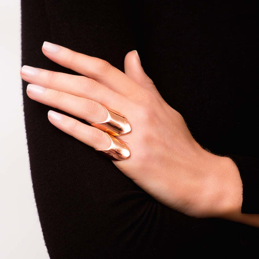 Single Small Rose Gold Armour Ring