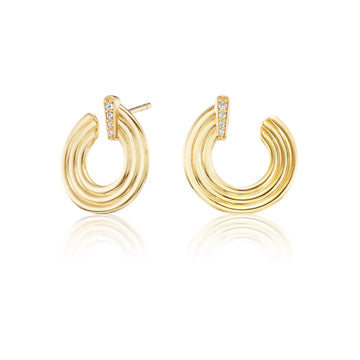 Mini Record Crescent Earrings