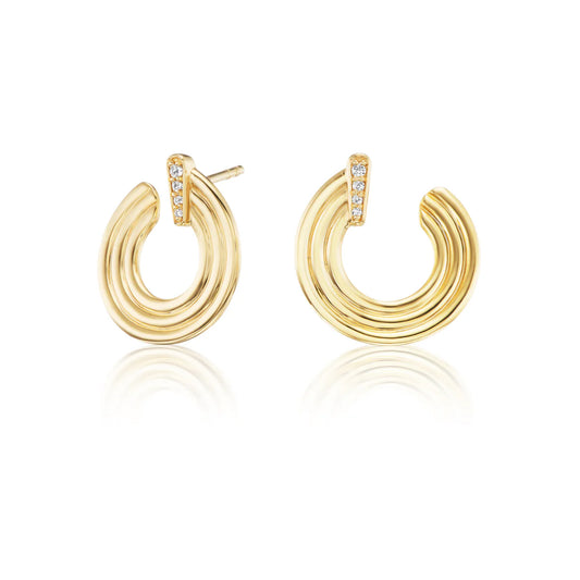 Mini Record Crescent Earrings