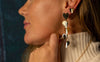 Yellow Gold Wings of Love Large Folded Heart Studs