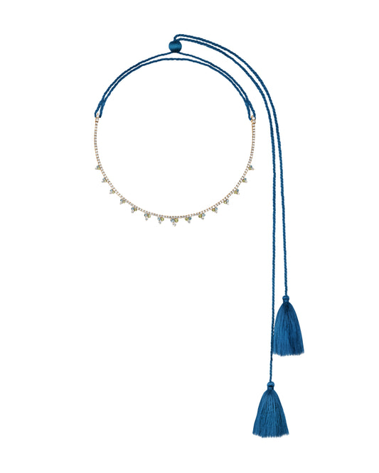 Hind Diamond and Blue Topaz Necklace