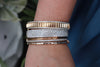 Clive 18K Rose Gold Diamond Edge Fluted Bangle