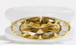 Ellipse Ring Stack - Champagne Quartz white topaz