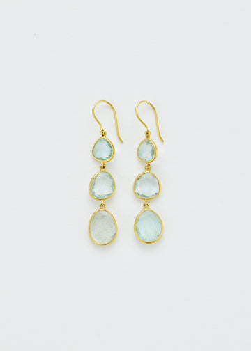 Aquamarine Triple Drop Earrings