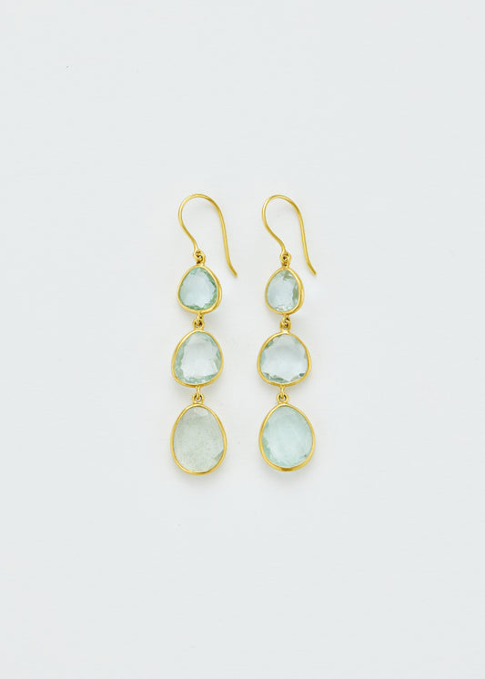 Aquamarine Triple Drop Earrings