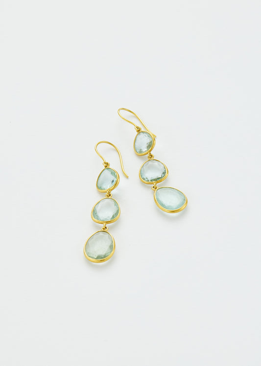 Aquamarine Triple Drop Earrings