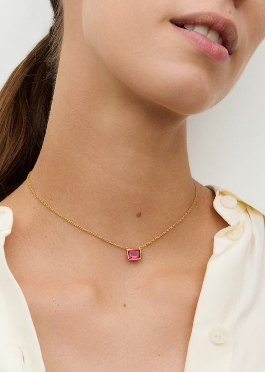 Baguette Necklace - Pink Tourmaline
