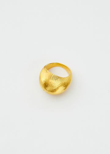 Starburst Dome Ring - Plain Gold