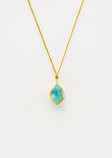 18kt Gold Cerulean Colette Set Pendant on Cord - Aquamarine