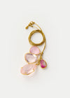 Four Stone Cluster Necklace on Cord - Rose Quartz, Morganite, Pink Tourmaline