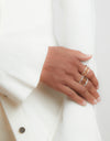 Clive Rose Gold Diamond Fluted Band Ring