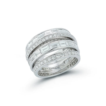 Keynes Baguette and Round Diamond Ring