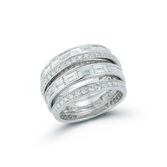 Keynes Baguette and Round Diamond Ring