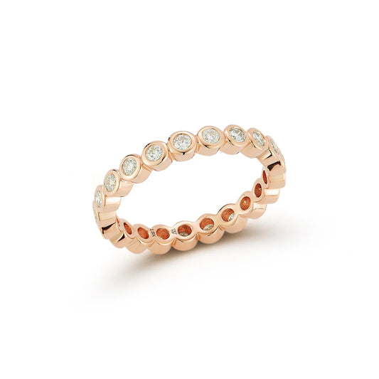 Classic 18K Yellow Gold Bezel Set Diamond Ring